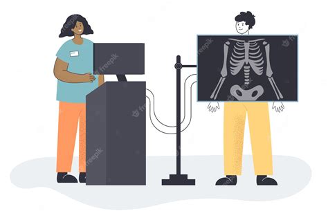Personne Médicale De Dessin Animé Prenant Une Radiographie Pour Le