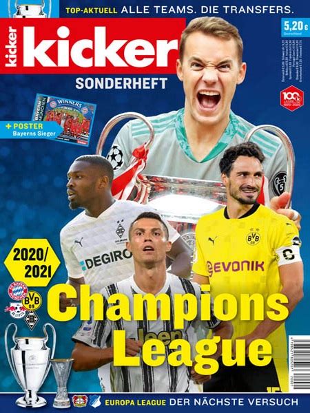 Der pdf spielplan der fußball em 2021 und zum selbst ausdrucken(aktualisierte version am 15.mai 2021). Kicker - Champions League Sonderheft 2020/2021 » Download ...