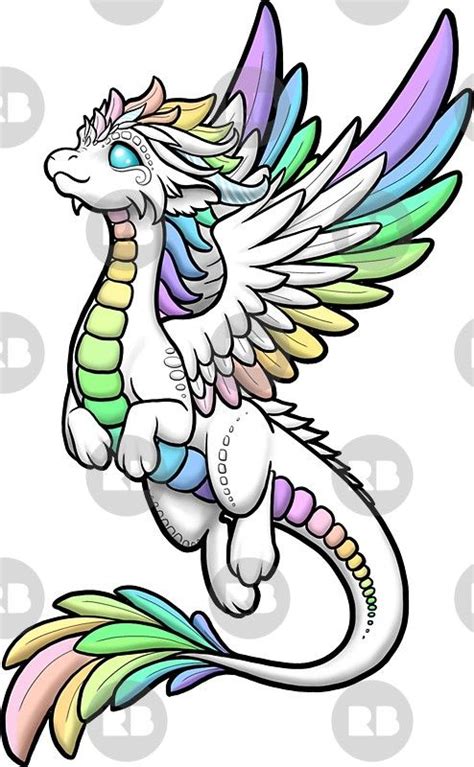 Animal drawings art drawings drawing animals dragon drawings poses references drawing techniques drawing tips drawing stuff drawing ideas. 'Rainbow Angel Dragon' Sticker by Rebecca Golins | Easy dragon drawings, Dragon artwork, Cute ...