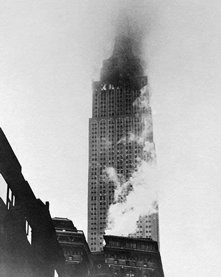 Empire State Building A B 25 Crashed Into The Side Of The Building