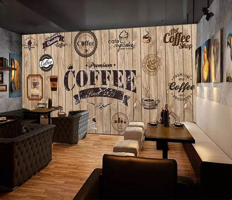 Custom Wall Mural Cafe Interior Design Coffee Shop Decor Coffee