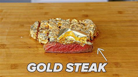 How To Make Salt Baes 24k Gold Steak At Home Youtube