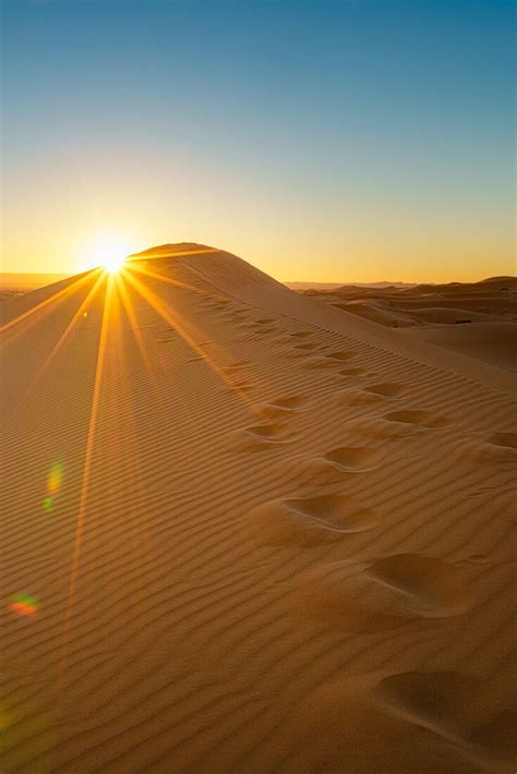 Sunrise Over A Dune In The Sahara Desert Sunrise Travel Photography