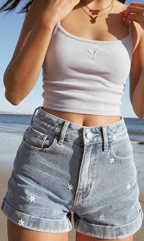 Cute Short Denim Outfit Ideas For Perfect Summer Looks Short Outfits Indie Outfits Summer