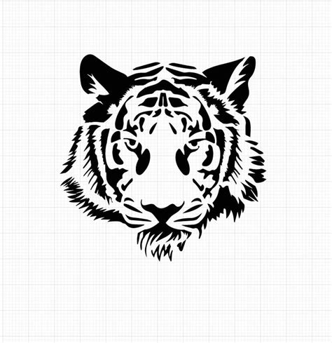 Tiger Face Stencil Svg Cut File Cricut Silhouette Cricut Etsy