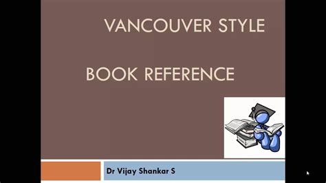 As a book chapter or journal article). BOOK REFERENCING : VANCOUVER STYLE - YouTube