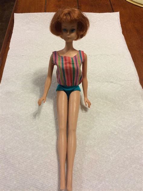 Vintage 1965 Mattel Barbie 1070 Titian American Girl Short Hair Doll Wswimsuit 1815468848