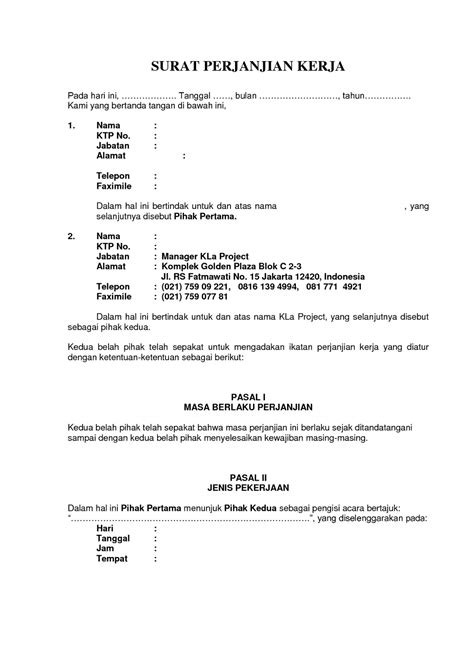 Contoh surat perjanjian kerjasama rumah makin / cafe. April 2014 - herlindadwilestari