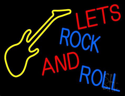 Lets Rock And Roll Neon Sign Music Neon Signs Neon Light