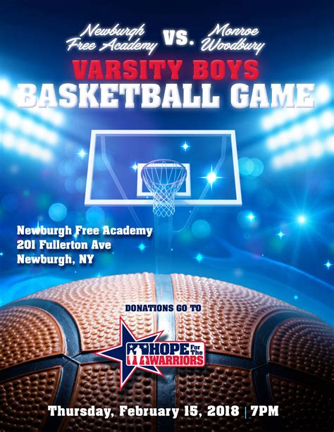 Newburgh Free Academy Fundraiser Varsity Boys Basketball Game Hope