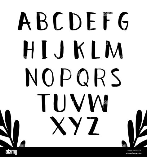 Hand Drawn Alphabet Set With Cute Letters Original Font Brushed
