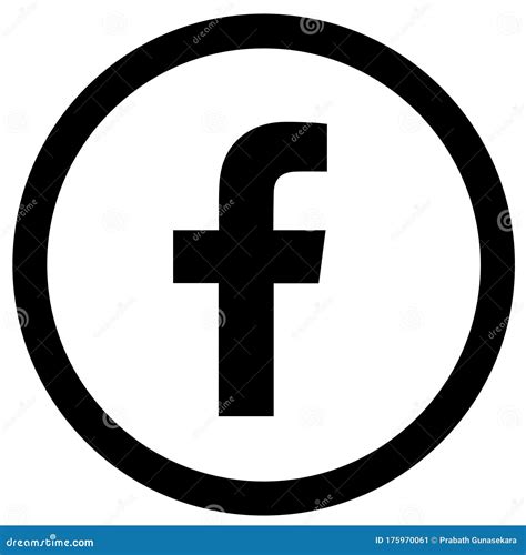 Rounded Black And White Facebook Logo Icon Editorial Photo Illustration