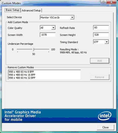 Custom Resolutions And Modes For Intel Graphics Drivers
