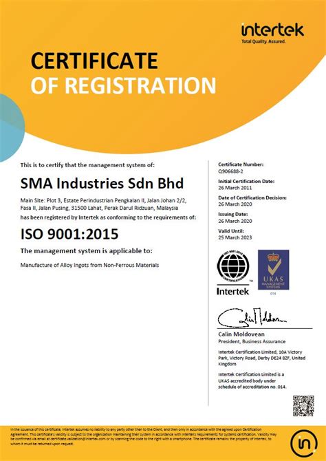Malaysia manufacturer of , see info for all products/services from evermal industry sdn bhd. ISO Cert. (Ukas) 26 Mar 2020 to 25 Mar 2023-SMA Industries ...