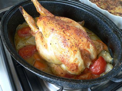 Poulet rôti en cocotte céramique au Noilly Prat
