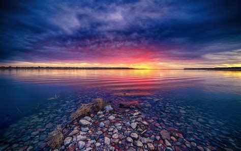 1118961 Sunlight Landscape Sunset Sea Bay Lake Water Nature