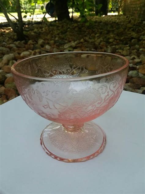 Vintage Hazel Atlas Pink Depression Glass Footed Sherbet Dish Etsy