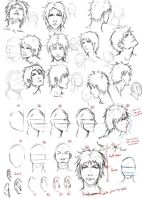 You can see the shades that are localized above the eyebrows and on we created this lesson to show that you need to properly create the basic shapes at the initial steps. Manga Tutorial Base: Tutorial: Manga Faces