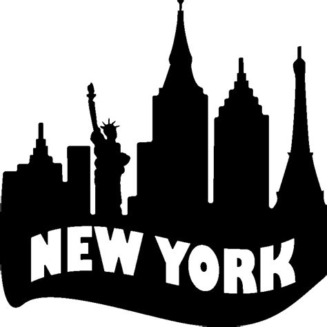 ✓ free for commercial use ✓ high quality images. Sticker New York skyline texte - Stickers STICKERS VILLES ...