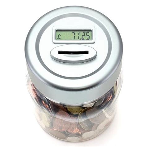 Fund jar that counts money. Moneybox Money Box Digital Coin Counter Safe Cash Bank Security Tin Holder NEW | eBay