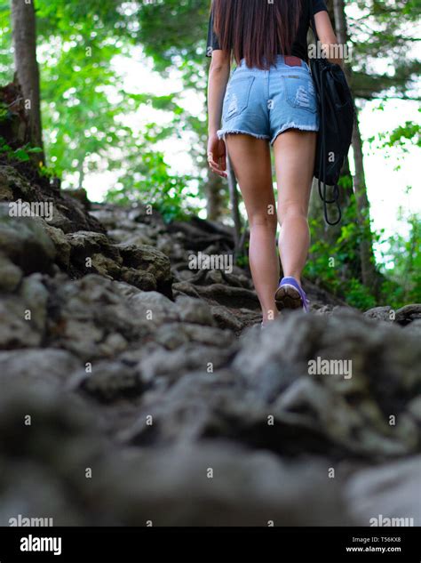 Girl Wearing Short Shorts Hi Res Stock Photography And Images Alamy
