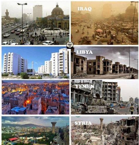 Iraq Libya Yemen Syria Before And After Us