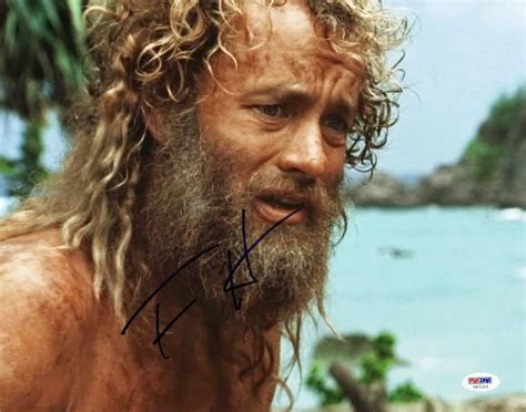 Tom hankshelen huntnick searcyjenifer lewisgeoffrey blakepeter von bergchris nothlari white. Tom Hanks Cast Away Signed 11X14 Photo Autographed PSA/DNA ...