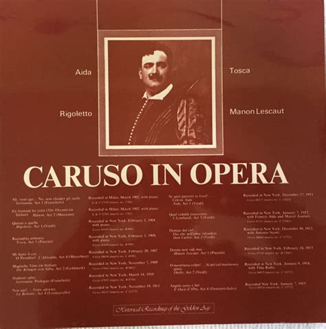Enrico Caruso Caruso In Opera 1974 Vinyl Discogs