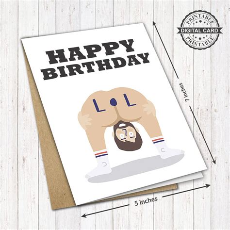 Funny Printable Birthday Card Naked Butt Birthday Card Print Lol Pdf X Instant Download