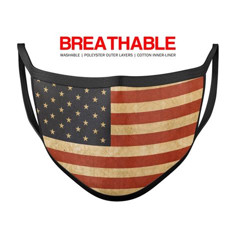 American Flag Face Mask Unisex Reusable Washable 3 Layer 100 Etsy