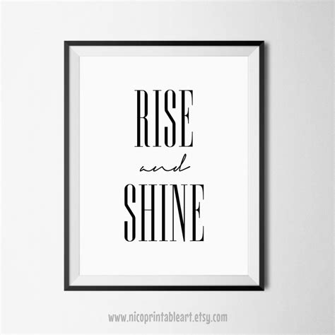 Rise And Shine Print Rise And Shine Rise And Shine Poster | Etsy