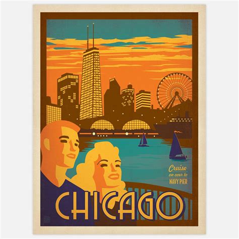 Chicago Chicago Poster American Travel Posters Chicago Wall Art