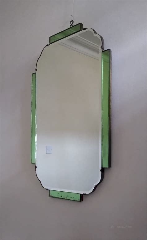 Antiques Atlas Art Deco Mirror With Green Glass