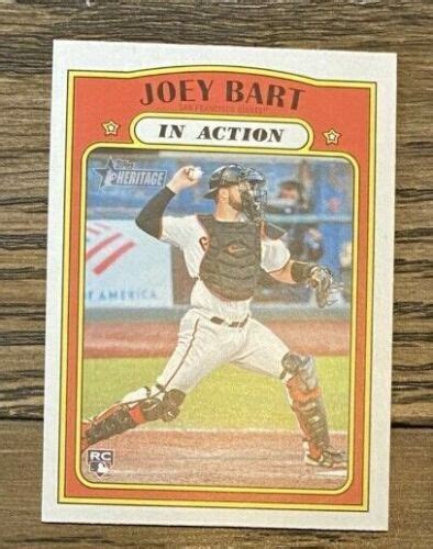 2021 Topps Heritage Joey Bart In Action Rookie Card 50 Giants Ebay