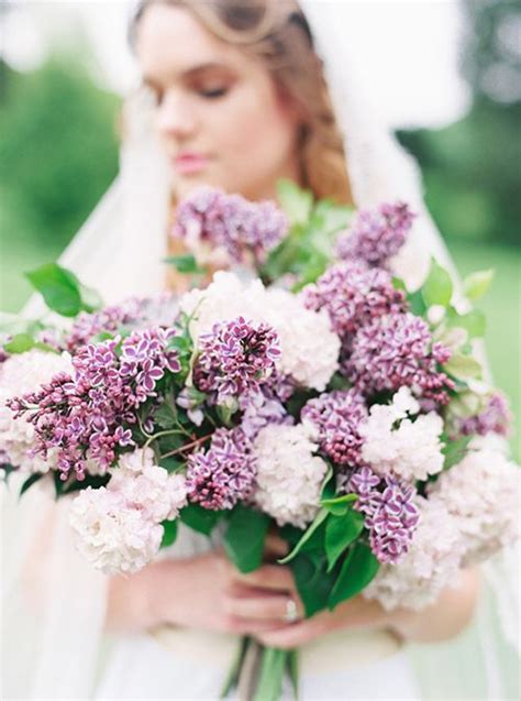 The Prettiest Lilac Filled Bridal Bouquets