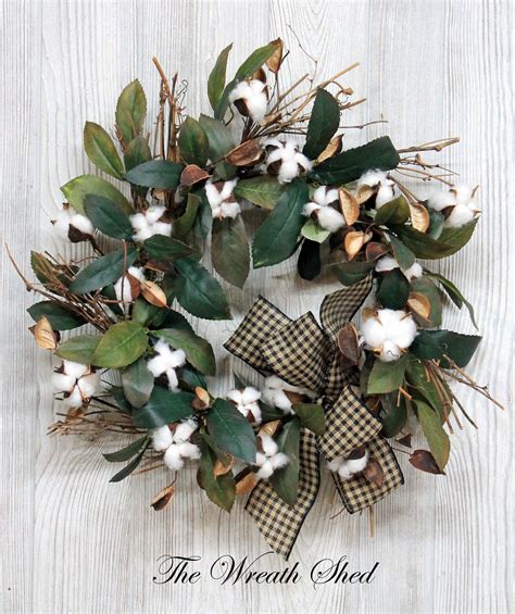 Farmhouse Cotton Wreath Cotton Stems Rustic Cotton Wreath | Etsy | Cotton wreath, Cotton stems ...