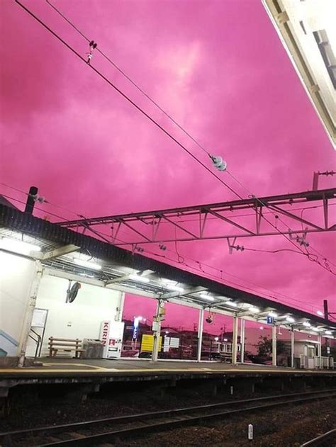 The Purple Sky Of Japan And The Red Sky Of Indonesia