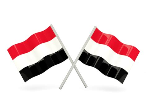 Two Wavy Flags Illustration Of Flag Of Yemen