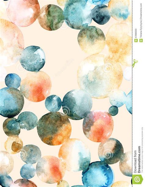 Abstract Watercolor Circles Seamless Pattern Stock Illustration