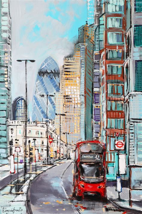 London Street View Painting By Irina Rumyantseva Artmajeur