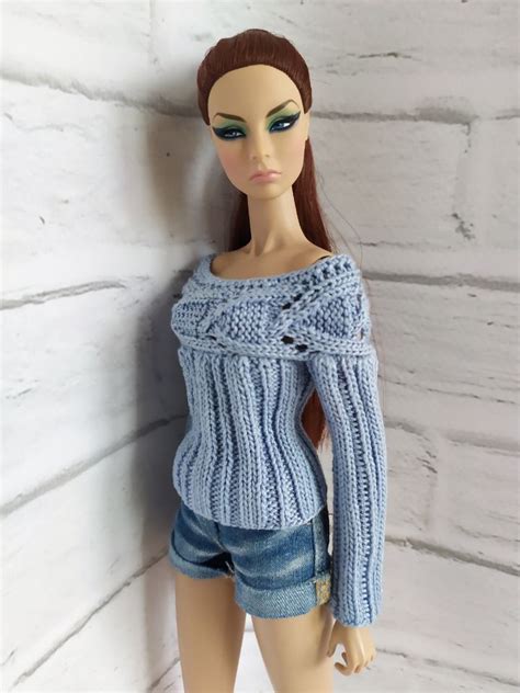 Fashion Royalty Doll Clothes Blue Sweater Integrity Toys Handmade