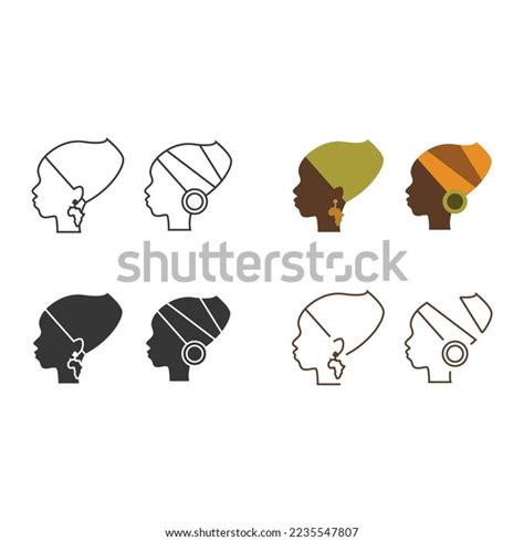 African Woman Tradition Vector Icon Culture Stock Vector Royalty Free