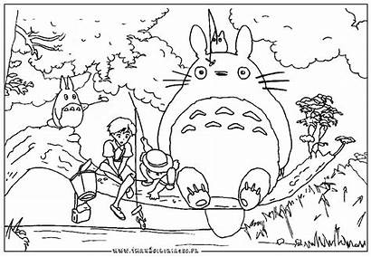 Totoro Coloring Pages Colouring Neighbor Printable Ghibli