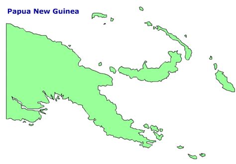 Papua New Guinea Map Terrain Area And Outline Maps Of Papua New