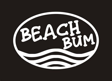 Beach Bum Vinyl Decal Beach Bum Sticker Beach Bum Beach Sticker Beach Bum Beach Decal Beach