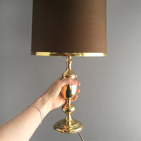 1970 Brass Lamp With Original Shade