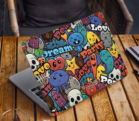 Cartoons Laptop Skin Sticker Cute Notebook Vinyl Decal Dell Hp Etsy