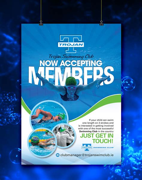 Colorful Upmarket Club Poster Design For Trojan Swimming Club By Uk Design 7052662