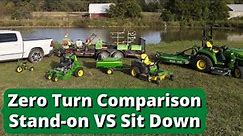 Stand-on vs Sit Down Zero Turn Mower - Head to Head comparison