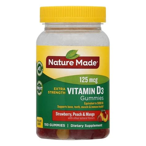 Nature Made Extra Strength Vitamin D3 5000 Iu 125 Mcg Gummies 150 Ct
